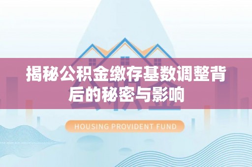邵武揭秘公积金缴存基数调整背后的秘密与影响