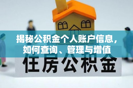 邵武揭秘公积金个人账户信息，如何查询、管理与增值