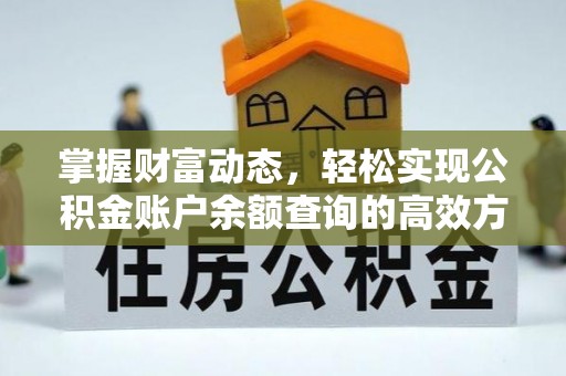 邵武掌握财富动态，轻松实现公积金账户余额查询的高效方法