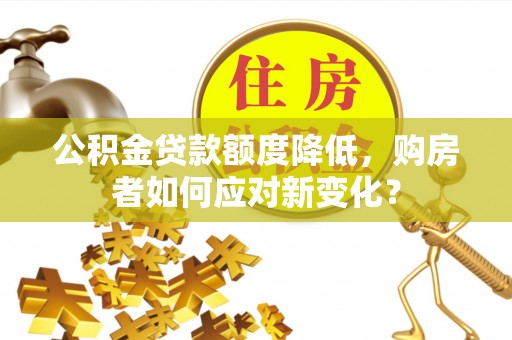 邵武公积金贷款额度降低，购房者如何应对新变化？
