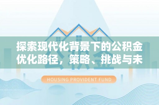 邵武探索现代化背景下的公积金优化路径，策略、挑战与未来展望