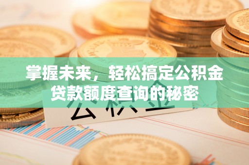 邵武掌握未来，轻松搞定公积金贷款额度查询的秘密