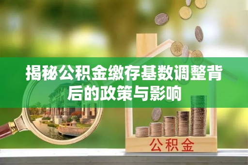 邵武揭秘公积金缴存基数调整背后的政策与影响