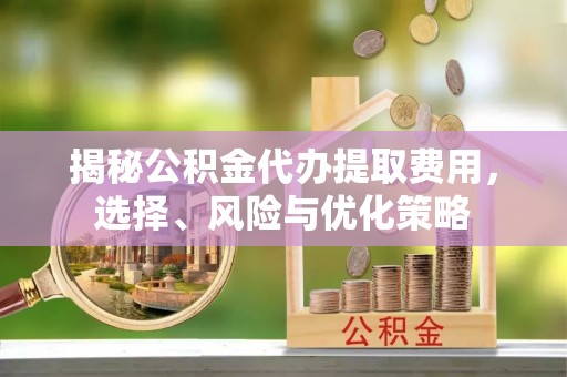 邵武揭秘公积金代办提取费用，选择、风险与优化策略