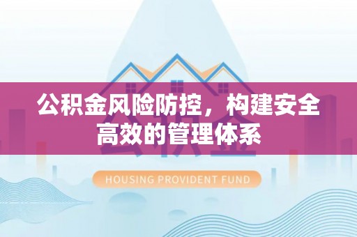 邵武公积金风险防控，构建安全高效的管理体系
